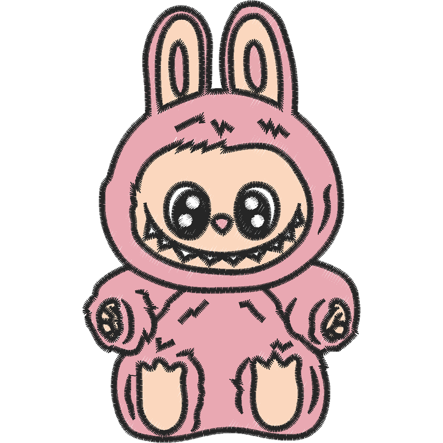Labubu Nakış Deseni - Pembe Kostümlü 02 nakış deseni