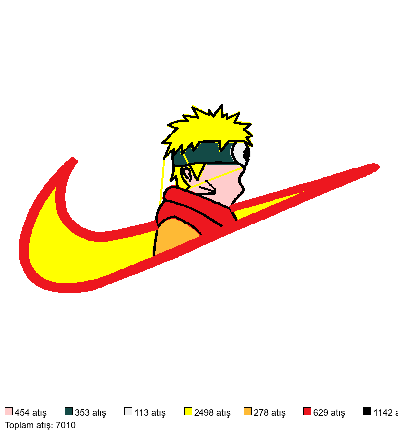102 Nike Naruto nakış deseni