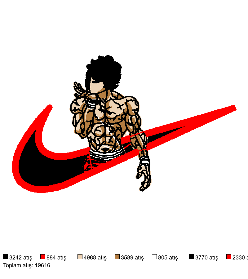 103  Nike Baki nakış deseni önizlemesi