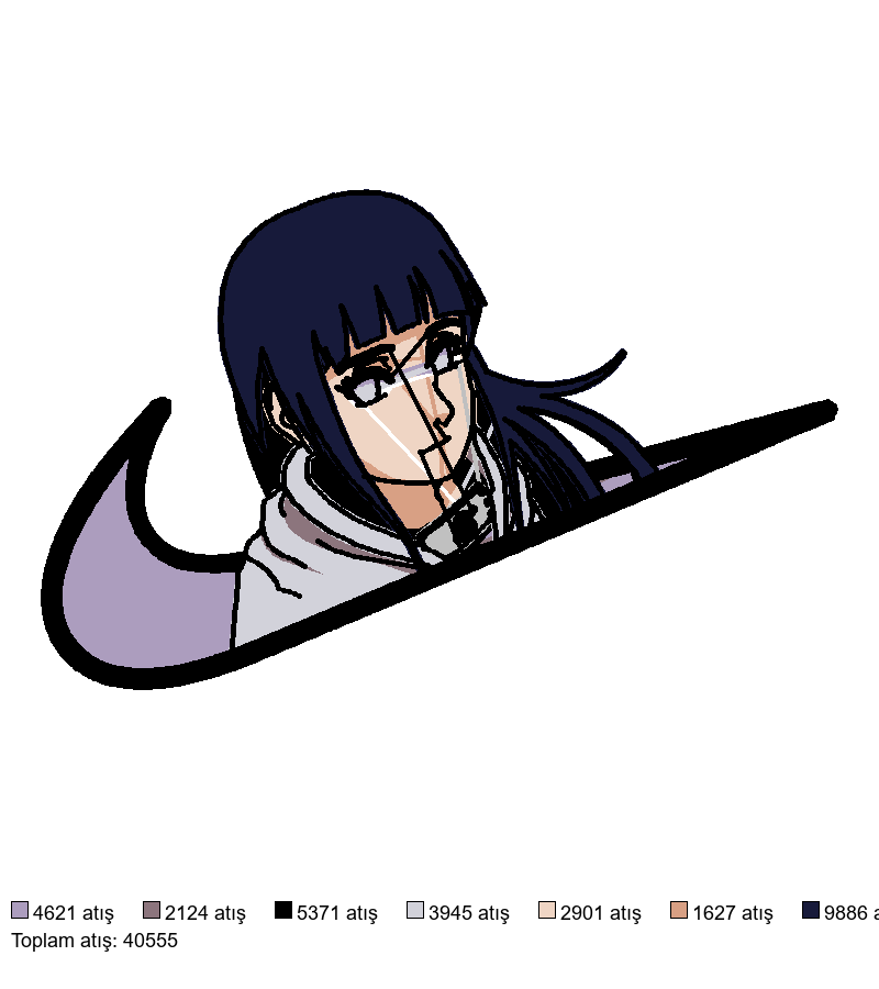 1062 Nike x Hinata nakış deseni