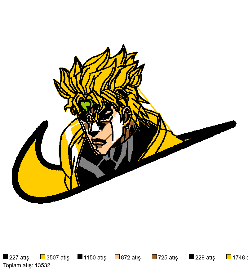 120 Nike x Dio nakış deseni