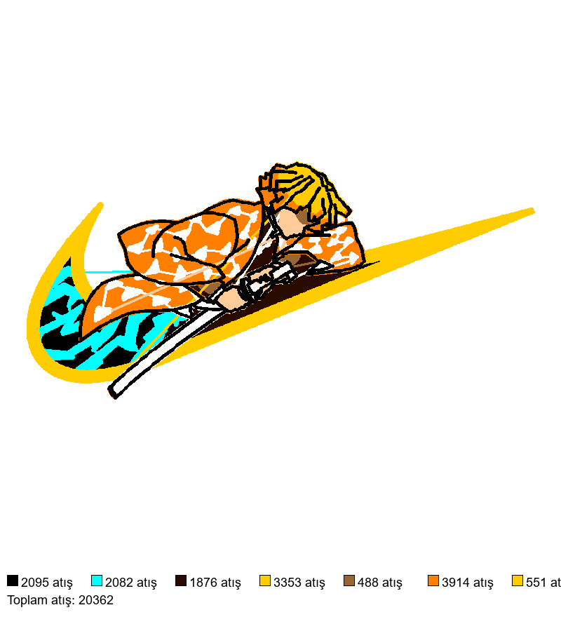 164 Nike Zenitsu nakış deseni