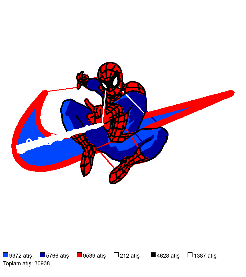 172 NIKE X SPIDERMAN nakış deseni