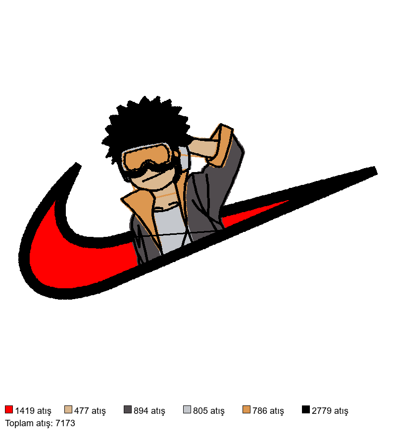 180 Nike OBITO UCHIHA nakış deseni