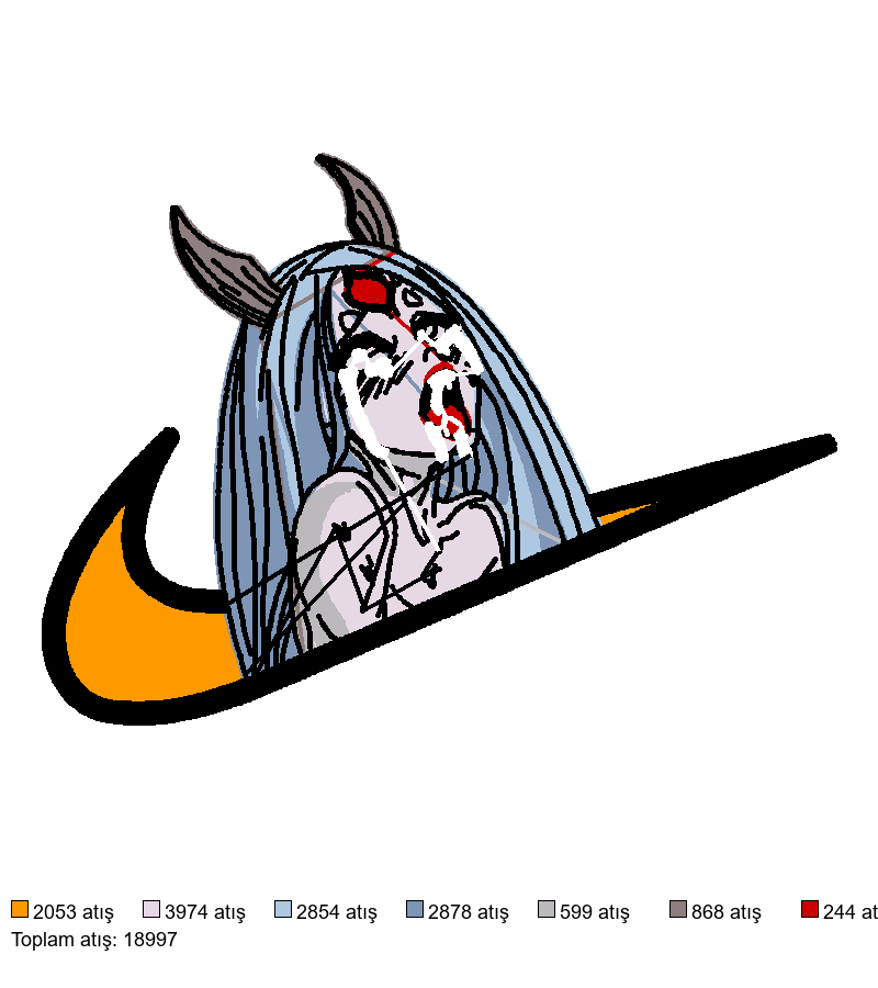 185 Nike KAGUYA OTSUTSUKI nakış deseni