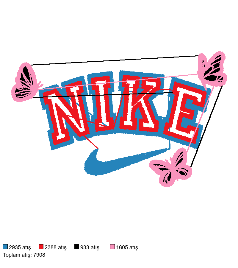 2 Butterfly nakış deseni önizlemesi