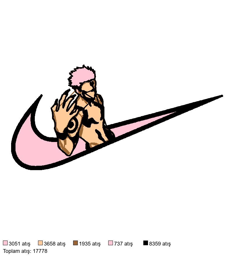 223 Nike Jujutsu nakış deseni