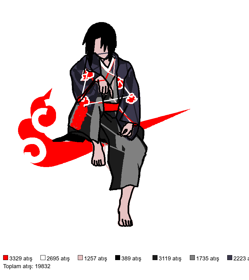 230 Nike  x sasuke nakış deseni önizlemesi