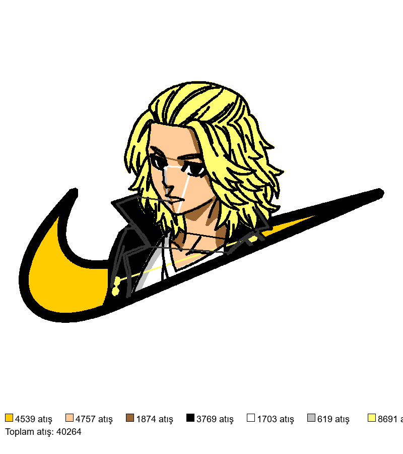 24 Nike x Mikey nakış deseni önizlemesi
