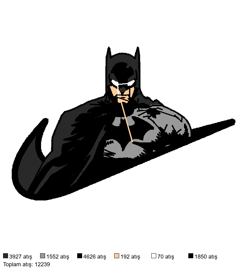 64 Nike x Batman nakış deseni
