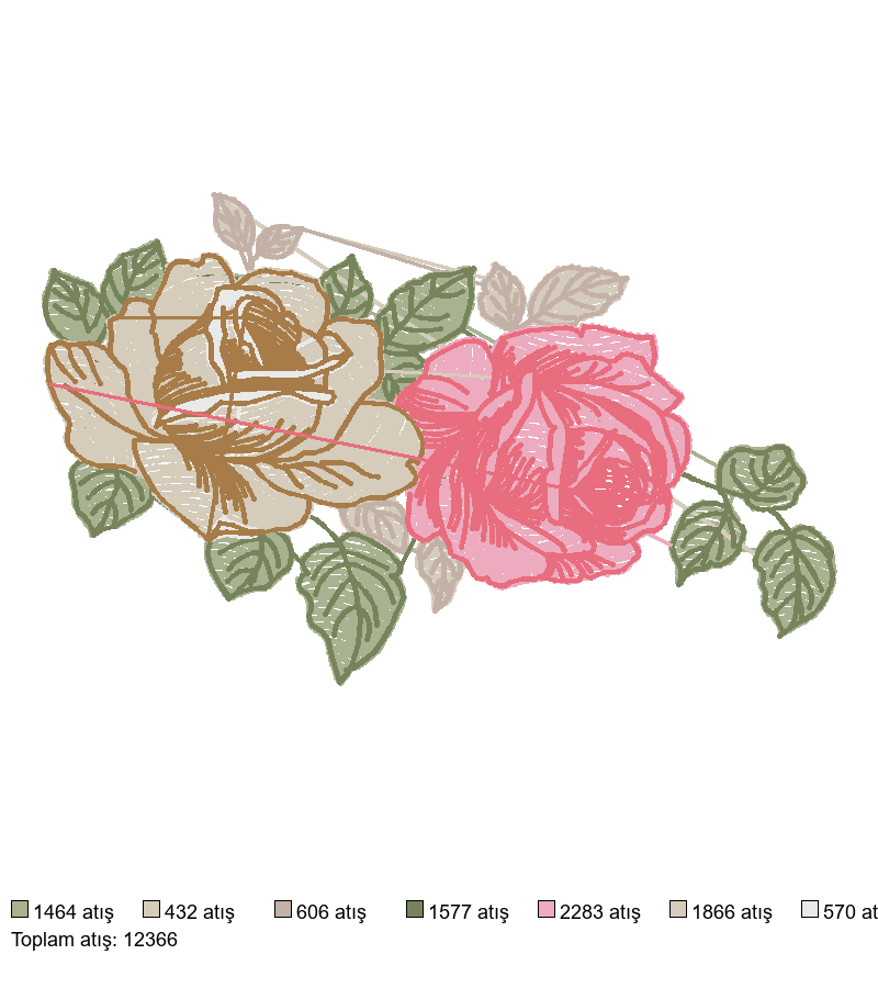 RM-Galho de Rosas Grandes 12x7 nakış deseni