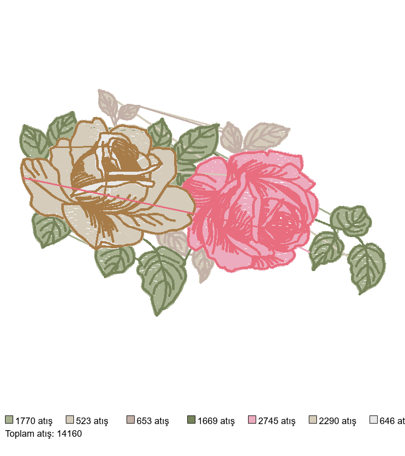 RM-Galho de Rosas Grandes 14x8 nakış deseni